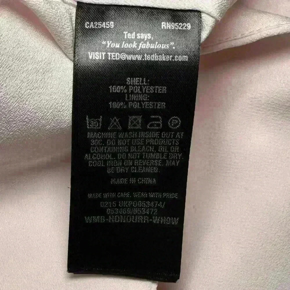 Ted Baker Honourr Asymmetrical Frill Top Nude Pink - Size 2 - Small/Medium - Picture 11 of 11